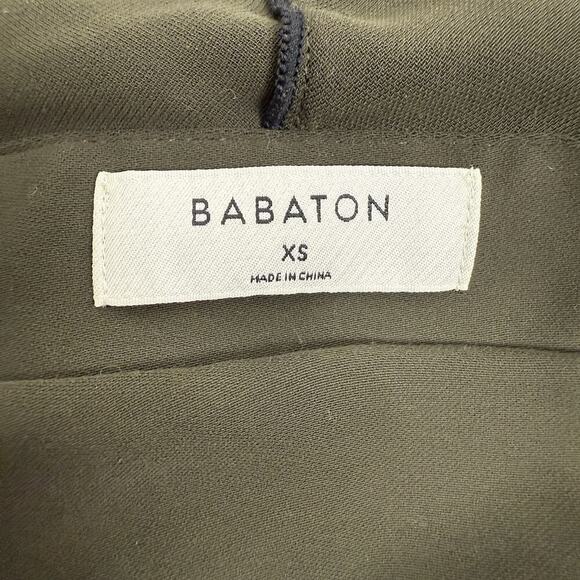Aritzia Babaton Rena Top Popover Blouse Size XS Olive Green Long Sleeves Preppy - Picture 7 of 15